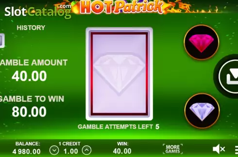 Risk Game screen. Hot Patrick slot