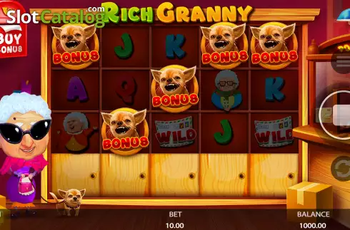 Bonus Game Win Screen. Rich Granny slot
