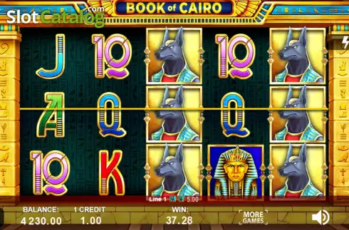 Free Spins Gameplay Screen. Book of Cairo slot