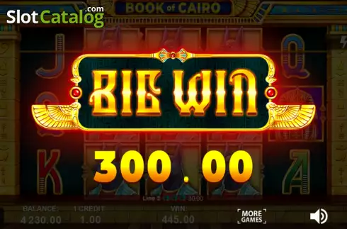 Big Win Screen. Book of Cairo slot