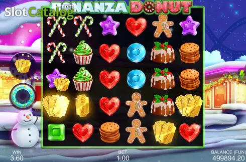 Free Spins Gameplay Screen. Bonanza Donut Xmas slot