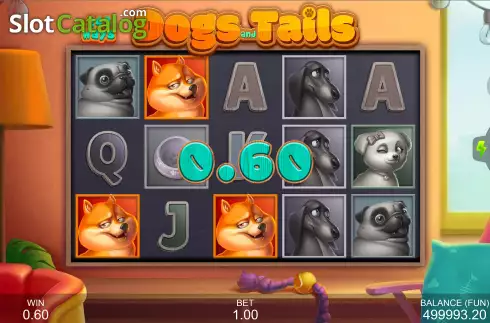 Win Screen. Dogs and Tails slot