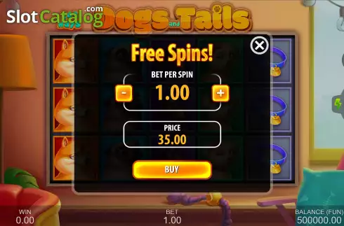 Buy Feature Screen. Dogs and Tails slot