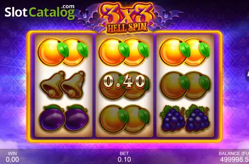 Win screen 2. 3x3: Hell Spin slot
