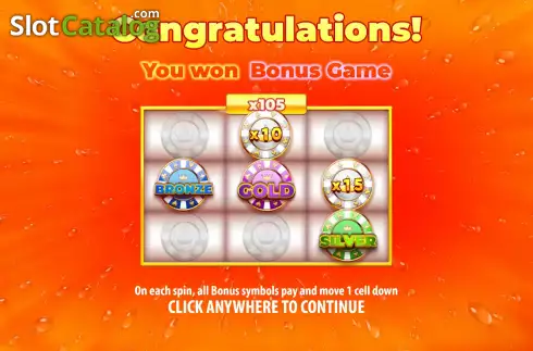 Bonus Game Win Screen. Juicy Win: Hold The Spin slot