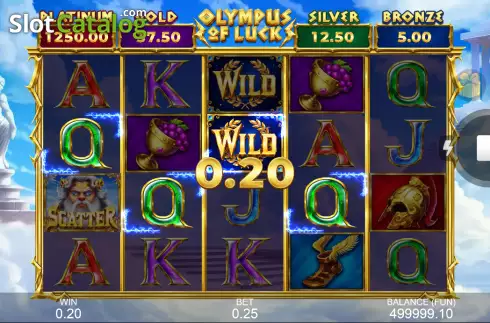 Ecran4. Olympus of Luck: Hold the Spin slot