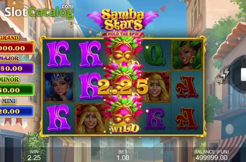 Win screen. Samba Stars: Hold the Spin slot