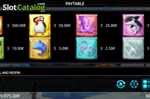 Paytable. Awesome Penguin slot