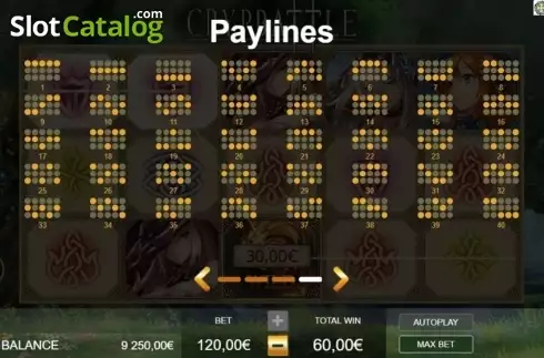 Paylines. CrypBattle slot