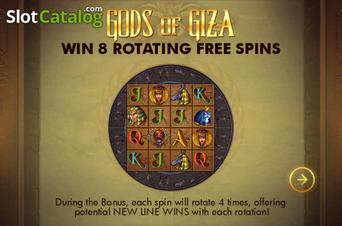 Game features. Gods of Giza (Genesis) slot