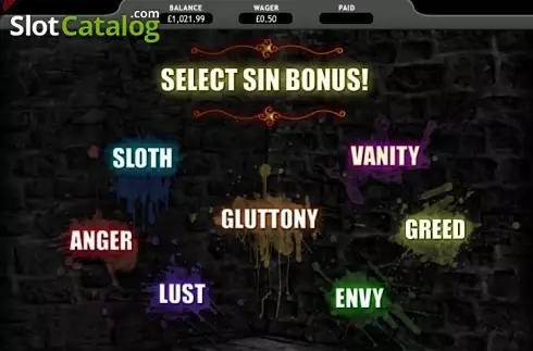 Bonus jeu. Seven Deadly Sins Machine à sous