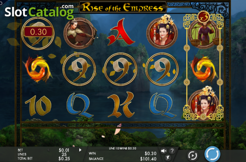 Win screen. Rise of the Empress slot