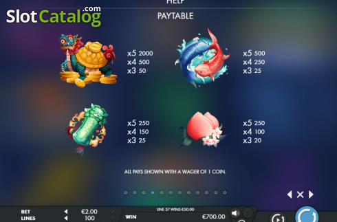 Paytable 4. Dragon Scroll XL slot