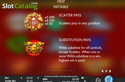 Paytable. CaiShen's Fortune XL slot