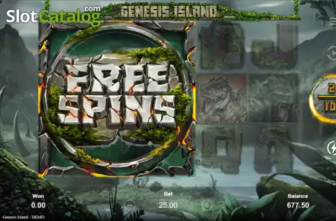 Free Spins Win Screen. Genesis Island slot