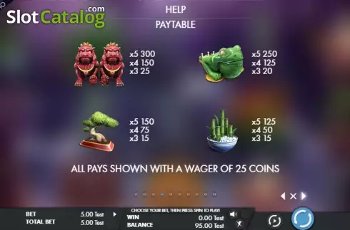 Paytable 4. Fortune turtle slot
