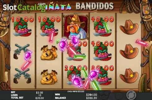 Skärm 3. Piñata Bandidos slot