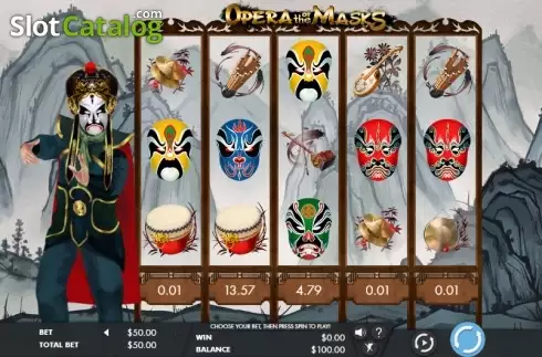 Game Workflow screen. Opera Of The Masks slot