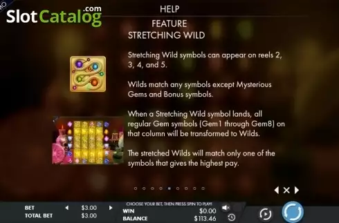 Paytable3. Mysterious gems slot