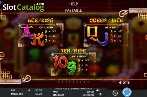 Paytable 2. Year of the Dog (Genesis) slot