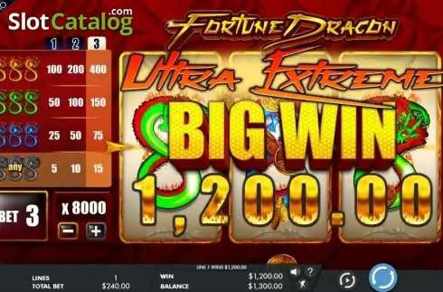 Big win screen. Fortune Dragon (Genesis) slot