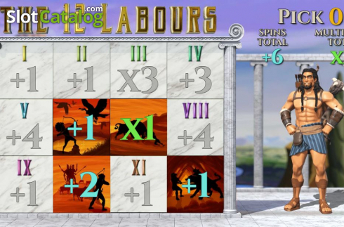 Bildschirm8. Hercules The 12 Labours slot