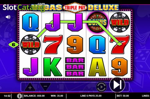 Win screen. Vegas Triple Pay Deluxe slot