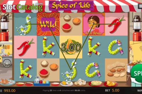 Win screen. Spice of Life slot