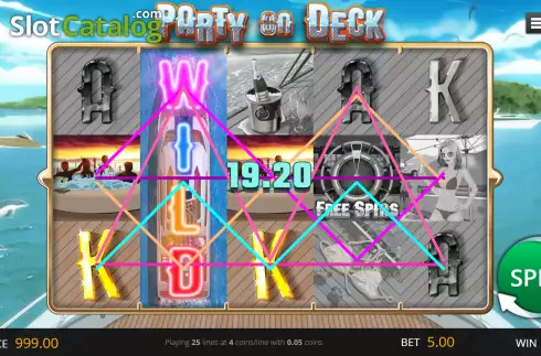 Win screen. Party On Deck slot
