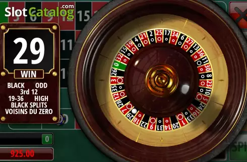 Game Screen 2. European Roulette (Genii) slot