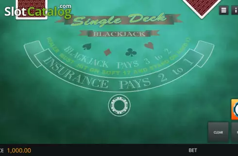 Ekran2. Single Deck Blackjack (Genii) yuvası
