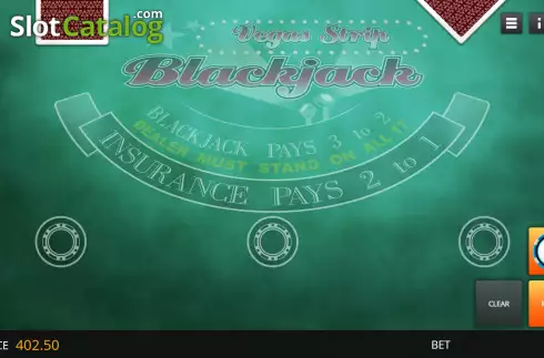 Start Screen. Vegas Strip Blackjack (Genii) slot