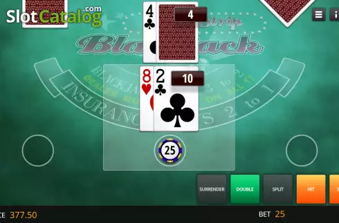 Game Screen. Vegas Strip Blackjack (Genii) slot