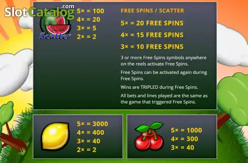Game Features screen 2. Triple Berry Wild slot