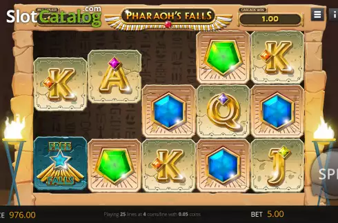 Win screen. Pharaohs Falls slot