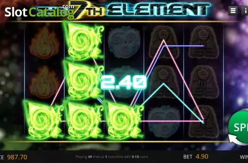 Win screen. The 7th Element slot