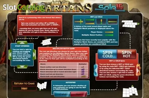 Paytable 2. Age of Spartans Spin16 slot