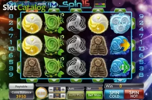 Game Workflow screen. Elementium Spin16 slot
