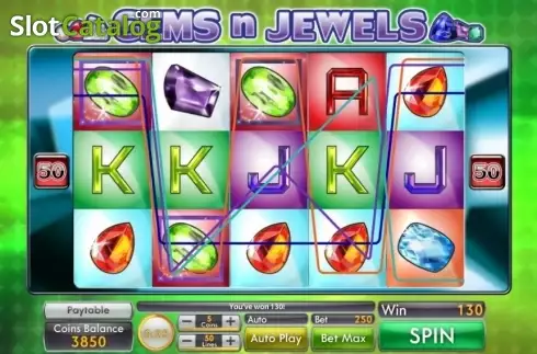 Win Screen. Gems n Jewels slot