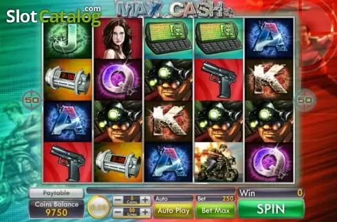 Game Workflow screen. Max Cash slot