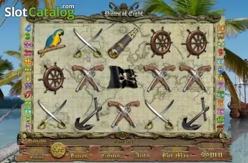 Game Workflow screen. Pieces of Eight slot