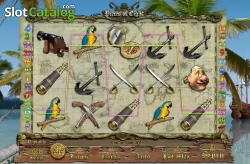 Win Screen. Pieces of Eight slot