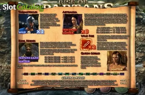 Paytable 2. Rise of Spartans slot
