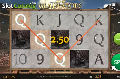 Schermo3. Age of Gladiators slot
