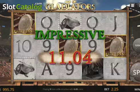 Win screen 2. Age of Gladiators slot