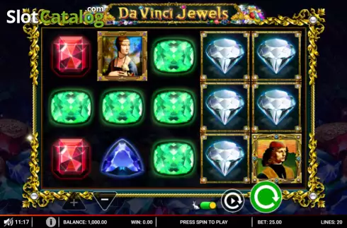 Reel screen. Da Vinci Jewels slot