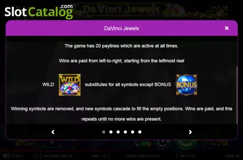 Captura de tela5. Da Vinci Jewels slot