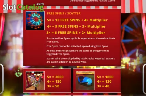Free Spins screen. Funfair Fortune slot