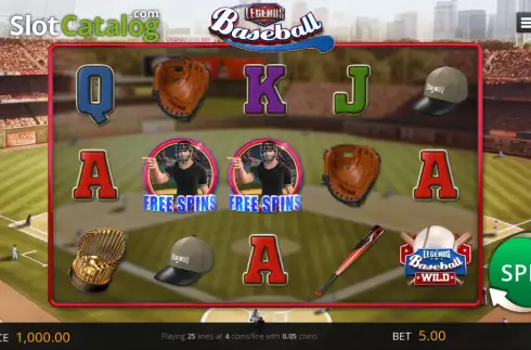 Reels screen. Legends of Baseball slot