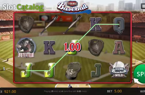 Win screen. Legends of Baseball slot